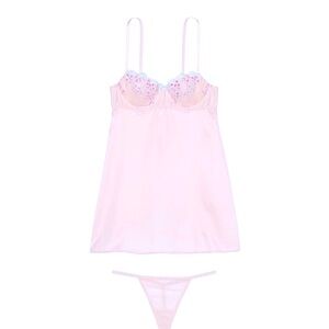 Victoria’s Secret Very sexy wicked cherry blossom embroidered babydoll set